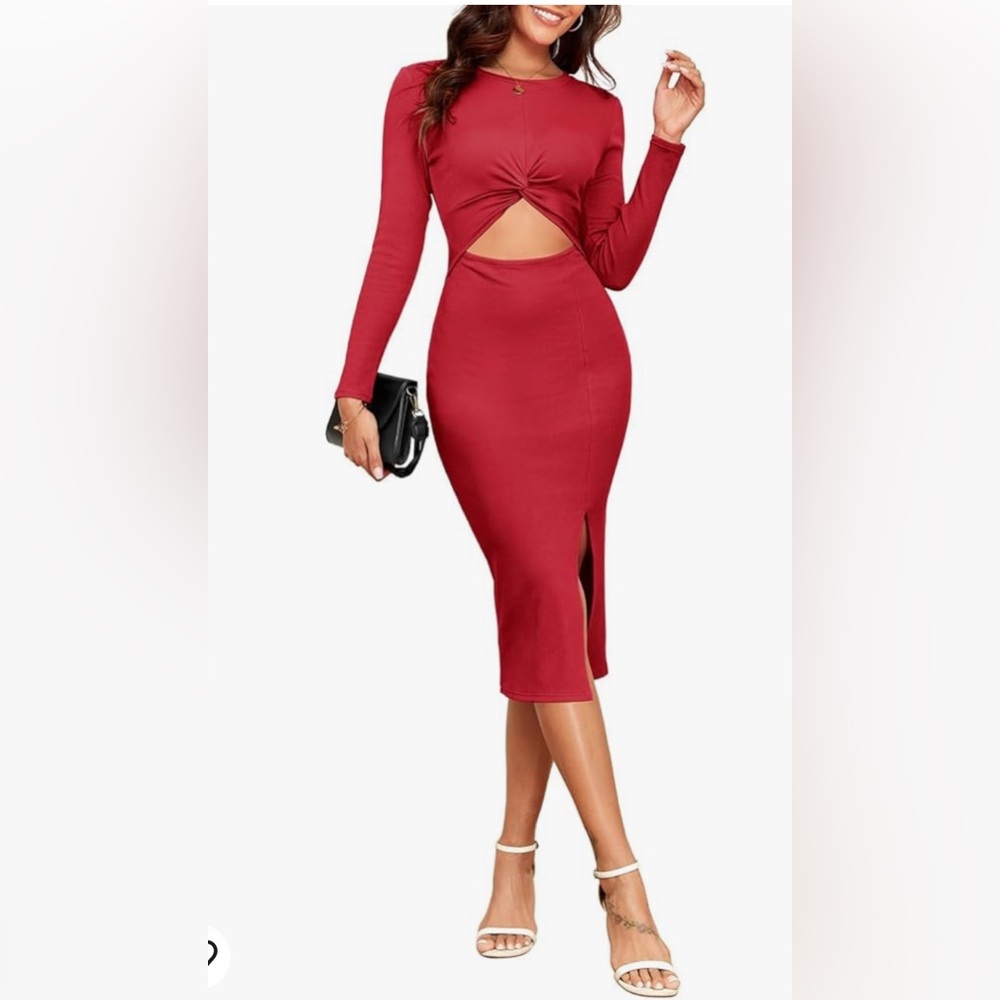 Ribbed Tie Knot Sweater Dress